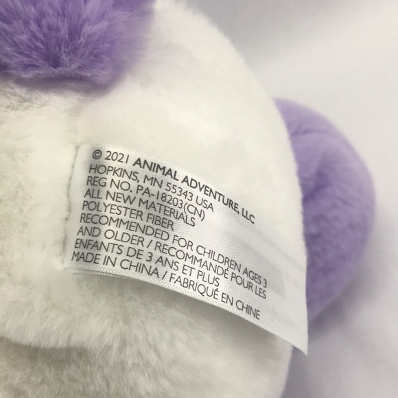 Animal Adventure Purple Bear plush with Heart - Picture 5 of 6